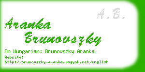 aranka brunovszky business card